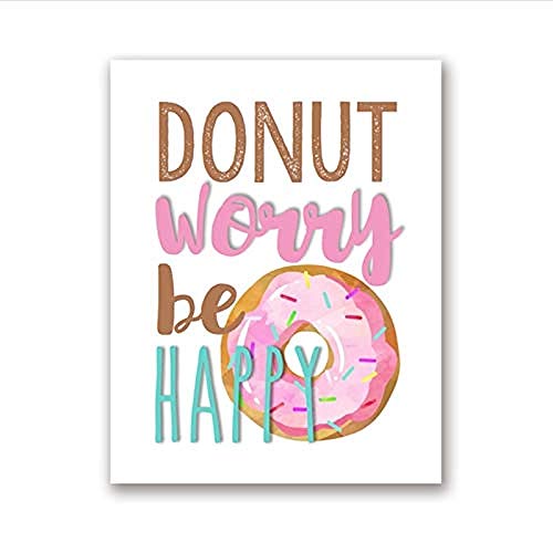 XIANGLL Cuadro En Lienzo，Donut Word Art Bundle Party Ideas para el hogar Primer cumpleaños Celebración Donut Evento Decoración Baby Shower Sign Decor-40x50cm