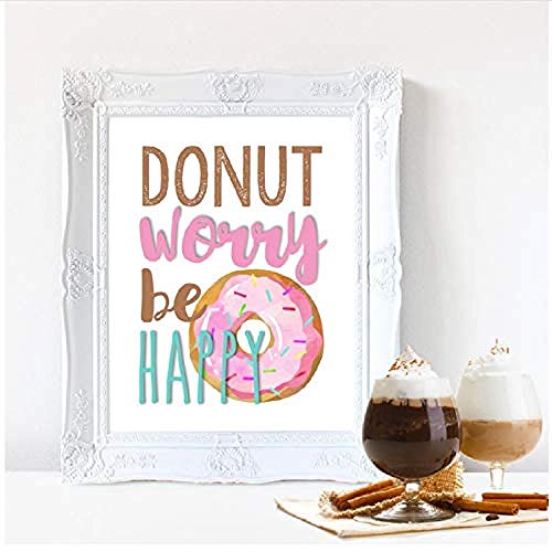 XIANGLL Cuadro En Lienzo，Donut Word Art Bundle Party Ideas para el hogar Primer cumpleaños Celebración Donut Evento Decoración Baby Shower Sign Decor-40x50cm