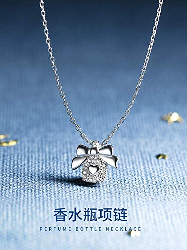 Xianglsp Co.,ltd Collar Collar Perfume Colgante Collar Mujer Plata De Ley 925 Simple Hipoalergénico Premium Sense Clavicle Chain Light Accesorios De Nicho