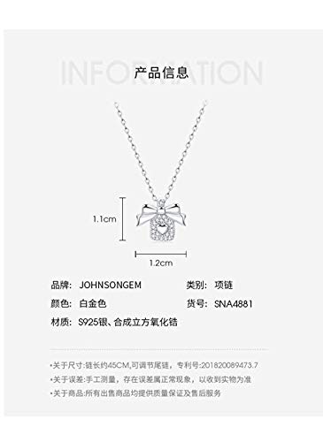 Xianglsp Co.,ltd Collar Collar Perfume Colgante Collar Mujer Plata De Ley 925 Simple Hipoalergénico Premium Sense Clavicle Chain Light Accesorios De Nicho