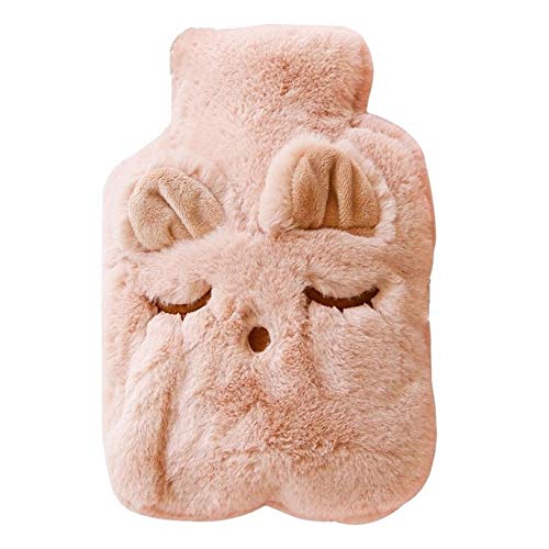 Xiangmall Botella de Agua Caliente con Ultra Suave Felpa Funda seguro y duradero Hot Water Bottle Perfecto para Noches Frías de Invierno, 750ml