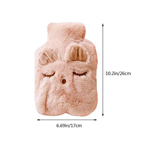 Xiangmall Botella de Agua Caliente con Ultra Suave Felpa Funda seguro y duradero Hot Water Bottle Perfecto para Noches Frías de Invierno, 750ml
