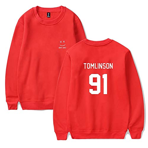 Xiao Jian BRQ Suéter De Impresión Digital Unisex, Suéter De Manga Larga con Cuello Redondo, Sudadera Ligera para Primavera Y Otoño (Color : Red A, Size : XXS-Small)