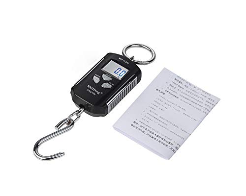 XIAOL Micro Crane Scale Báscula Electrónica Portátil 200KG / 100G con Escala De Gancho para Industrial Agrícola Familiar,Black
