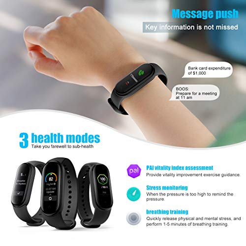 Xiaomi Band 5 Pulsera de Actividad Inteligente, Fitness Tracker, Monitor de Ritmo Cardíaco, Smartwatch con 1.1''Pantalla AMOLED a Color,100+ diales de Temas, 11 Modos Deportivos, Negro