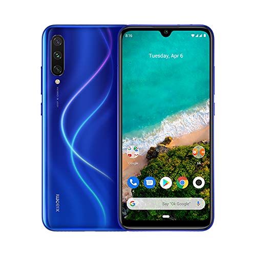 Xiaomi Mi A3 – Android One, AMOLED de 6,088" (Cámara Frontal de 32 MP, Trasera de 48 + 8 + 2 MP，4030 mAh, Jack de 3,5 mm, Qualcomm Snapdragon 665 2,0 GHz, 4 + 64 GB) Color Azulón [Versión española]