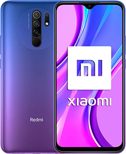 Xiaomi Redmi 9 - Smartphone con Pantalla FHD+ de 6.53" DotDisplay, 4 GB y 64 GB, Cámara cuádruple de 13 MP con IA, MediaTek Helio G80, Batería de 5020 mAh, 18 W de Carga rápida, Púrpura