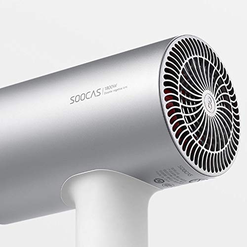 Xiaomi Soocas H3 Secador de cabello de secado rápido con aniones-Cuerpo de aleación de aluminio - Salida de aire de 1800 W, con desviación innovadora anti-caliente,servicio garantía Polonia (plata)