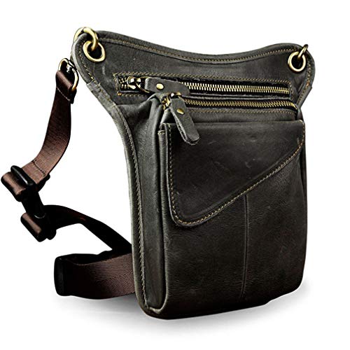 Xieben Bolso De Pierna para Hombres Mujeres Bolso De Cintura Ciclismo Multifuncional Montar Gris Oscuro