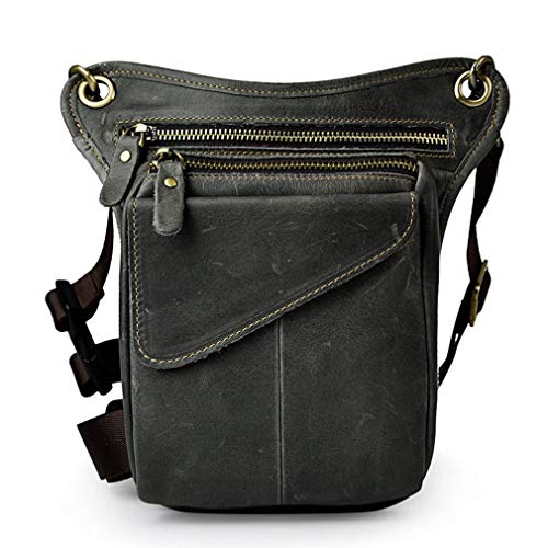 Xieben Bolso De Pierna para Hombres Mujeres Bolso De Cintura Ciclismo Multifuncional Montar Gris Oscuro