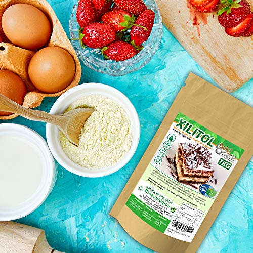 Xilitol 100% Natural Ecologico 3Kg Azucar de Abedul de Finlandia + 10 sobres Regalo de Nuevo Edulcorante Moreno DULCILIGHT el sabor natural del azucar.