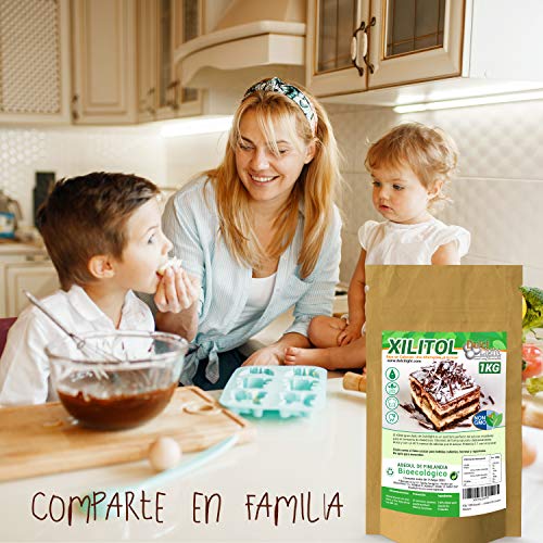 Xilitol 100% Natural Ecologico 3Kg Azucar de Abedul de Finlandia + 10 sobres Regalo de Nuevo Edulcorante Moreno DULCILIGHT el sabor natural del azucar.