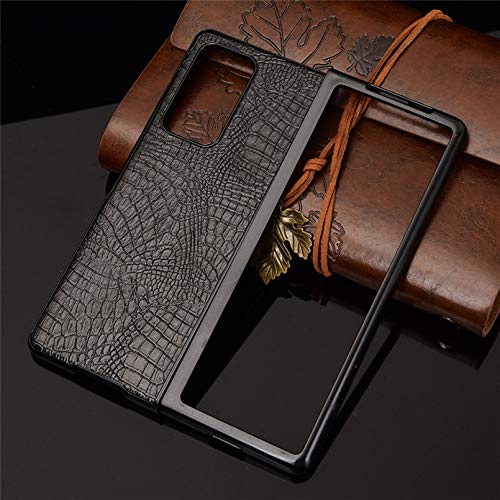 Xindemei Estuche Delgado con patrón de cocodrilo de Cuero PU, Carcasa Protectora de Cuerpo Completo a Prueba de Golpes para Samsung Galaxy Z Fold 2 5G (Cielo Azul)