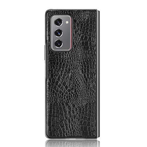 Xindemei Estuche Delgado con patrón de cocodrilo de Cuero PU, Carcasa Protectora de Cuerpo Completo a Prueba de Golpes para Samsung Galaxy Z Fold 2 5G (Cielo Azul)