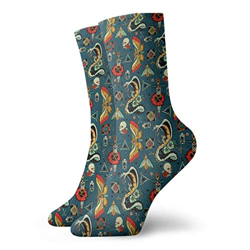 xinfub Bold Eyes Tattoo Pattern Tobillo Calcetines Casual Divertido para Sports Boot Senderismo Running Etc. Cómodo11406