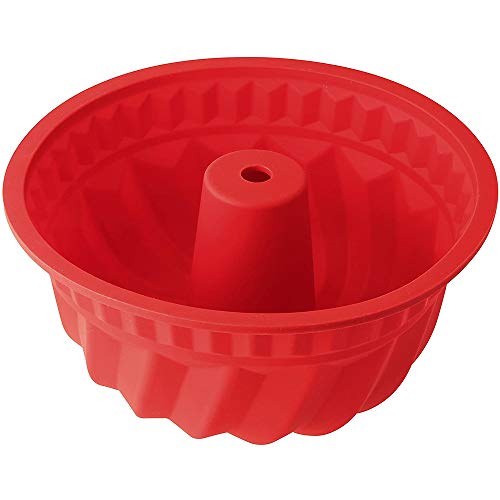 Xinlie Molde Redondo para Savarin de Silicona Molde para Budnt Cake Molde Bizcocho Savarín Molde Savarín Original Molde para Cocina de Silicona para Hornear Tartas, Pan, Hornear Pudding