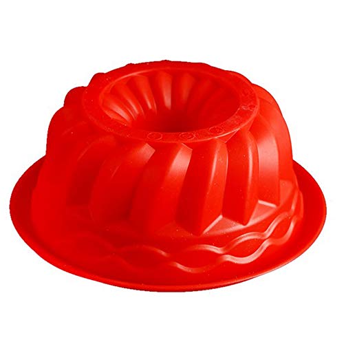 Xinlie Molde Redondo para Savarin de Silicona Molde para Budnt Cake Molde Bizcocho Savarín Molde Savarín Original Molde para Cocina de Silicona para Hornear Tartas, Pan, Hornear Pudding