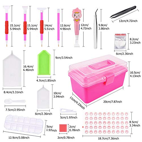 XinXiang 5D Diamond Painting Tools Light Drill LED Pen Embroidery Storage Box 117pcs Embroidery Painting Accessories