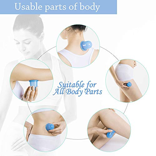 Xiton 4pcs / set Masajeador Anticelulitico Ventosas Masaje Ventosas Tazas Anticelulitico Ventosa de silicona Celulitis eficaz en las piernas, el vientre, las caderas, las nalgas y los brazos,Rosado