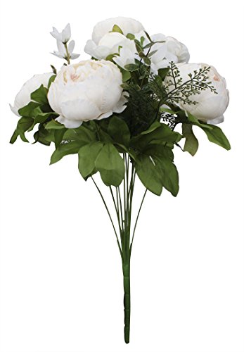 XIUER Flores artificiales, peonías, ramo, decoración para bodas