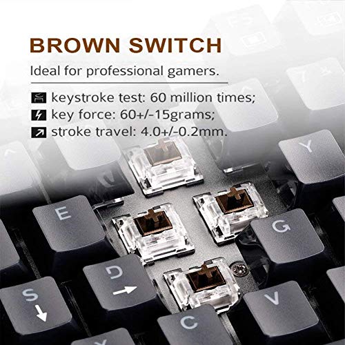 XIUYU Llaves de aleación de Aluminio Teclado mecánico Resistente al Agua Luz de Fondo del Teclado con Teclas de Juego Interruptor Brown Anti-ghosting
