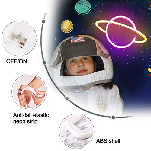 XIYUNTE Planet luz de neón Señales luminosas LED Planeta señales de neón ambiente rosado/blanco Planeta Iluminación de interior decoración para el dormitorio infantil, bar, reunirse, navideña