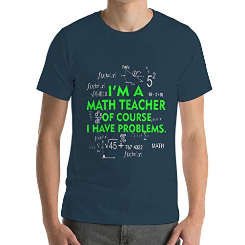 XJJ88 - Camiseta de algodón para profesor de matemáticas Azul azul marino XXL