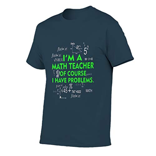 XJJ88 - Camiseta de algodón para profesor de matemáticas Azul azul marino XXL