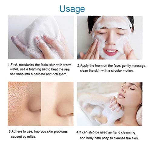 XKJFZ Sal Jabón Hecho a Mano 1pc Mar Orgánica De Leche De Cabra Jabón Exfoliante E Hidratante De La Piel Enfermedades De La Piel De Limpieza Profunda Jabón Natural para Todos