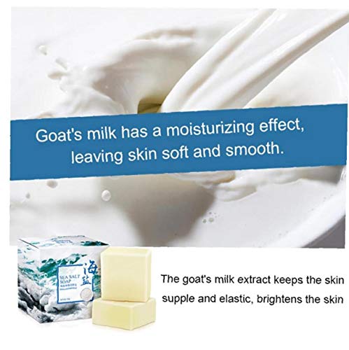 XKJFZ Sal Jabón Hecho a Mano 1pc Mar Orgánica De Leche De Cabra Jabón Exfoliante E Hidratante De La Piel Enfermedades De La Piel De Limpieza Profunda Jabón Natural para Todos