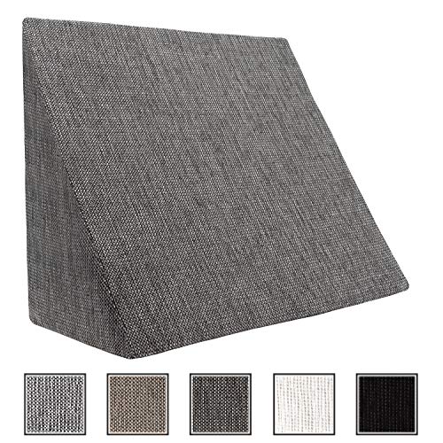 XL Almohada de cuña para sala de estar y dormitorio, cojín de lectura, almohada de relajación, respaldo flexible, cojines de embarazo, almohadas de lactancia // para tumbarse y sentarse (gris)