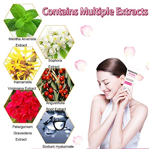 Xnuoyo Crema Blanqueadora, Skin Whitening Cream para Piel Oscura, Cuello, Áreas Sensibles, Codo, Muslo Interno, Axila Corporal Crema Axila Crema Blanqueadora de Piel Cuidado de la Piel-50ml