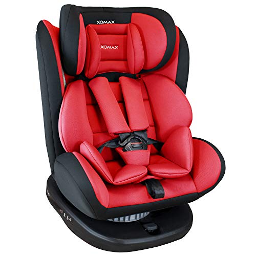 XOMAX 916 Silla de coche Isofix giratoria 360 grados I inclinable I Grupo 0+/1/2/3 I evolutiva 0-36 kg, 0-12 años I Funda extraíble y lavable I ECE R44/04