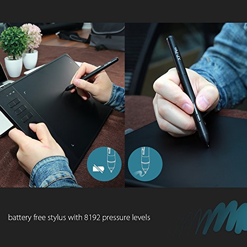 XP-PEN Star 06 Tableta Gráfica Dibujo 10 x 6 Pulgada. 2.4G Inalámbrica Tableta Grafica Digital con 6 Teclas de Atajo y Lápiz Pasivo de 8192 Niveles a la Presión (Negro)