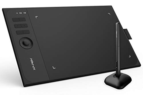 XP-PEN Star 06 Tableta Gráfica Dibujo 10 x 6 Pulgada. 2.4G Inalámbrica Tableta Grafica Digital con 6 Teclas de Atajo y Lápiz Pasivo de 8192 Niveles a la Presión (Negro)