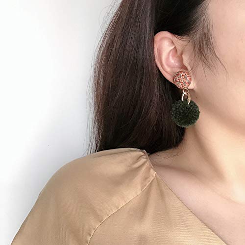 XQxiqi689sy Pendientes Colgantes De Pompón para Mujer, Regalo De Joyería De Pendientes De Botón De Oreja Dulce De Invierno Atrovirens