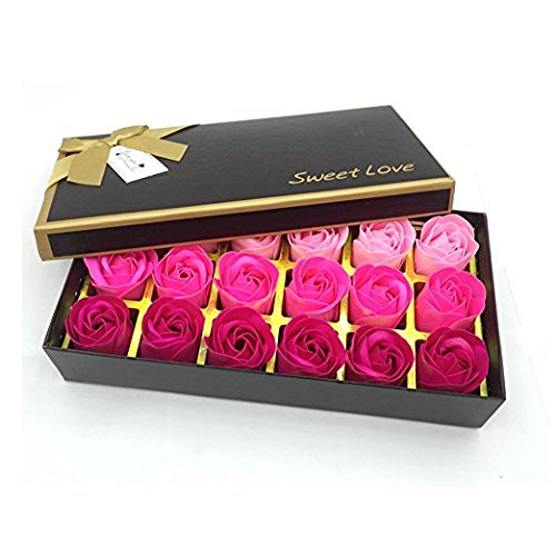 Xrten 18 Pcs Rosas de Jabón Flor con Caja de Regalo Regalo Práctico para el Regalos de Boda, Día de San Valentín, Cumpleaños Regalo ect