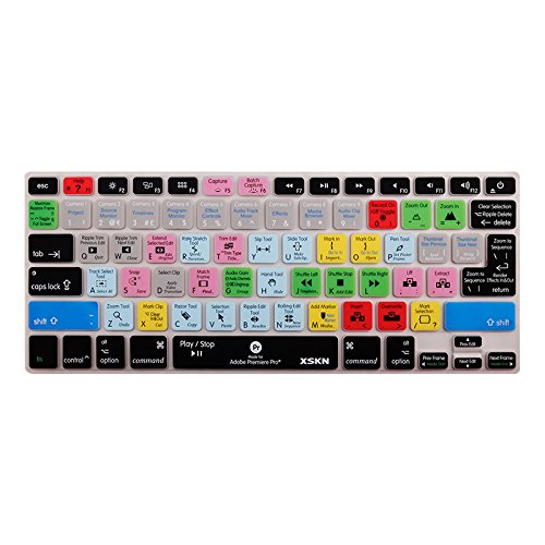XSKN – Funda para el teclado de MacBook, MacBook Pro, MacBook Air, de 13", 15" y 17", con atajos para Adobe Premiere Pro, versión EU