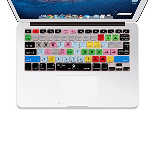 XSKN – Funda para el teclado de MacBook, MacBook Pro, MacBook Air, de 13", 15" y 17", con atajos para Adobe Premiere Pro, versión EU
