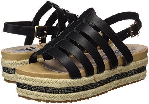 XTI 046729, Sandalias con Plataforma Plana para Mujer, Negro (Black), 40 EU