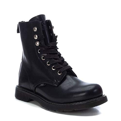 XTI - Botín Militar para Mujer - Cierre con Cremallera - Color Negro - Talla 39