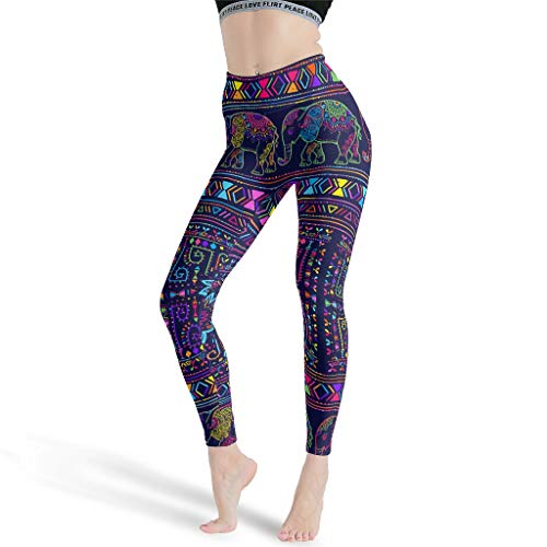 Xuanwuyi Lotus Mandala - Pantalones de yoga ligeros y suaves con diseño de elefante, color blanco