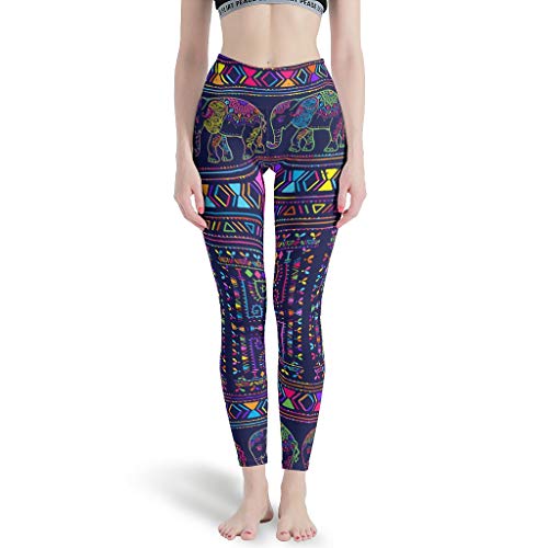 Xuanwuyi Lotus Mandala - Pantalones de yoga ligeros y suaves con diseño de elefante, color blanco