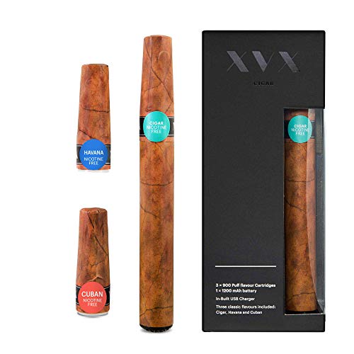 XVX CIGAR Cigarrillos electrónicos Recargable Incluye cartuchos de sabor precargados Cigarro Cubano Habano 900 bocadas Cargador USB y cambio de sabor Cigarrillo Shisha Sin Nicotina