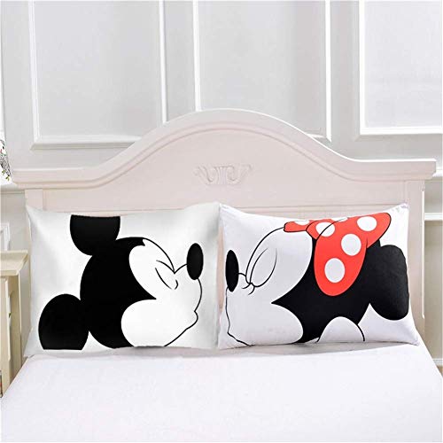 XWXBB Mickey - Juego de cama (3 piezas, funda nórdica de Mickey y funda de almohada), diseño de Minnie Mouse Funda Nórdica y Funda de Almohada Microfibra 3D Cama Dormitorio, King 220x240cm