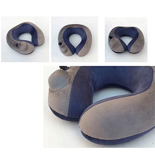 XZJJZ Almohada de Viaje Inflable, Almohada de Viaje for Aviones Almohada de Viaje de Aire Suave con Funda Lavable for vagón de Tren Hogar y Oficina Compacto