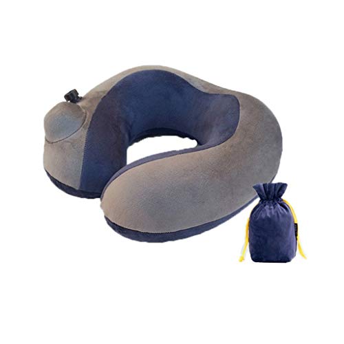 XZJJZ Almohada de Viaje Inflable, Almohada de Viaje for Aviones Almohada de Viaje de Aire Suave con Funda Lavable for vagón de Tren Hogar y Oficina Compacto
