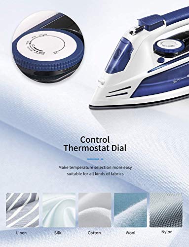 Yabano Plancha de Vapor 2400W, 320g Golpe de Vapor, Vapor Continuo 180 g/min, Suela de Cerámica, 400 ml, 2.5m