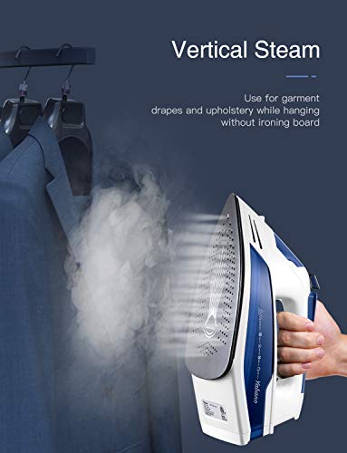 Yabano Plancha de Vapor 2400W, 320g Golpe de Vapor, Vapor Continuo 180 g/min, Suela de Cerámica, 400 ml, 2.5m