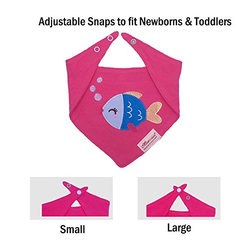 Yafane 6 x Baberos del Bebé Algodón Babero Bandana Absorbente para Niñas Recien Nacido